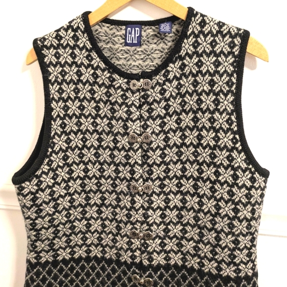 Gap Wool Sweater Vest Vintage WhimsiGoth 90s Y2K - Picture 3 of 10